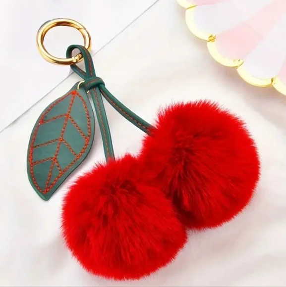Fluffy Cherries Purse Charm New In Package - Picture 4 of 4